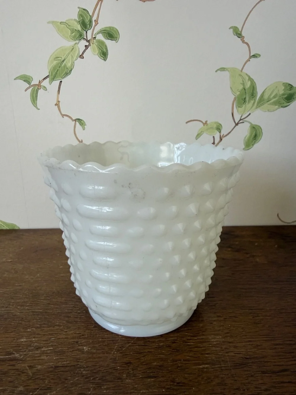 Vintage Hobnail Milk Glass Planter Vase - Anchor Hocking Fire King - Picture 6 of 6